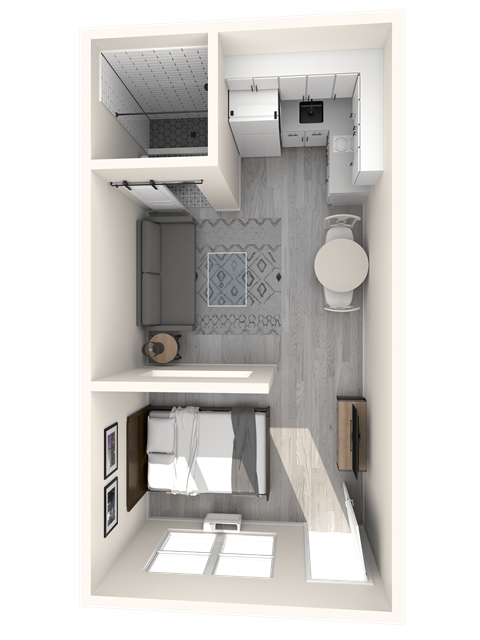 The Imperial Apartments Studio Floor Plan